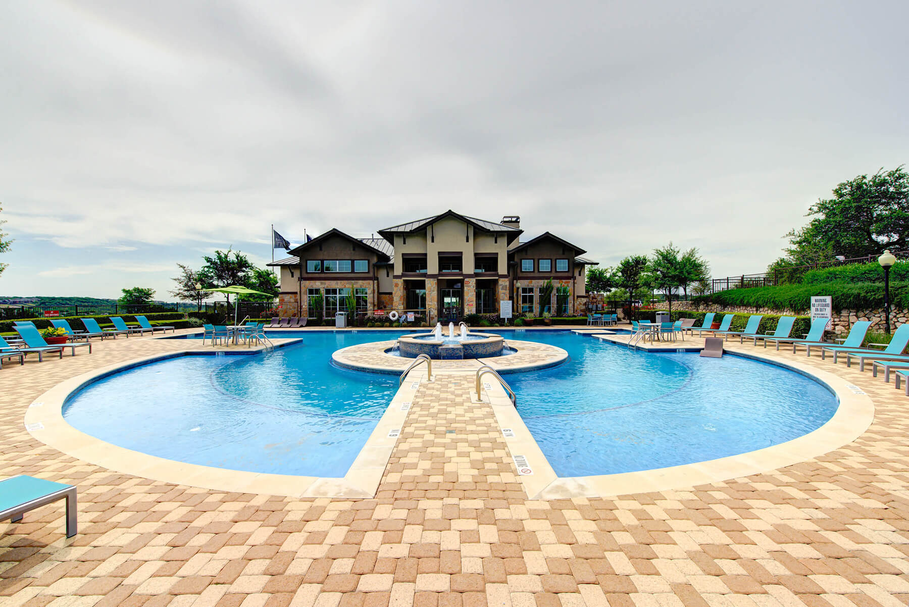 The luxury community pool at the Callista Hill Country Apartments in Austin, Texas.